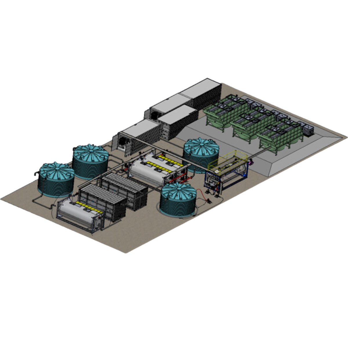 water treatment plant render for ion exchange to remove pfas